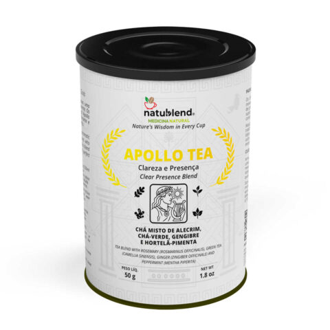 APOLLO TEA - Infusão Energizante Masculina Para Clareza Mental e Vitalidade - Lata - 50g