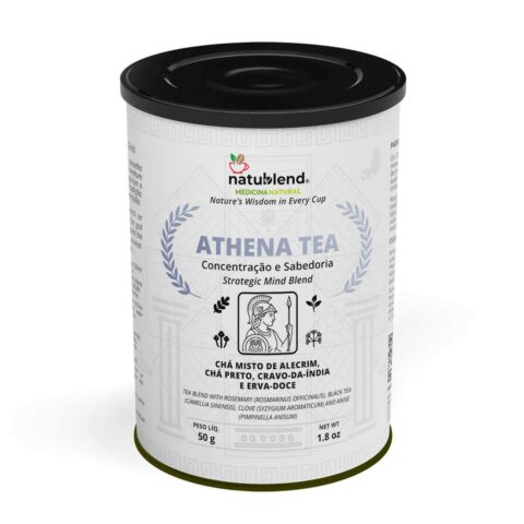 ATHENA TEA - Infusão Para Clareza, Foco e Inspiração. Blend Intenso e Sofisticado Para Decisões Sábias e Mentes Brilhantes - 50g