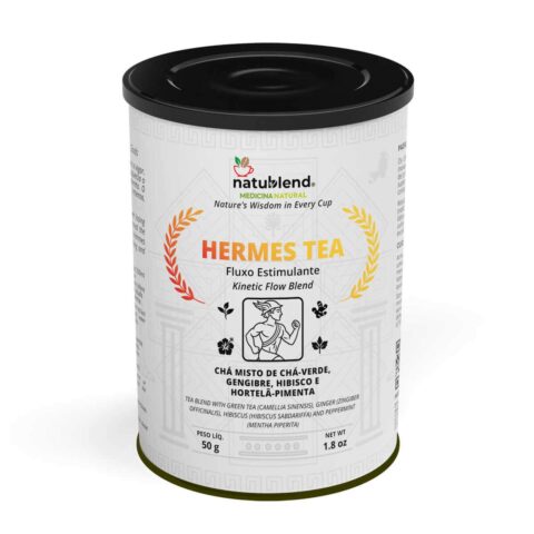 HERMES TEA - Infusão Para Mais Clareza, Energia e  Foco. Blend Ideal Para Começar o Dia ou Como Pré-Treino - Lata - 50g