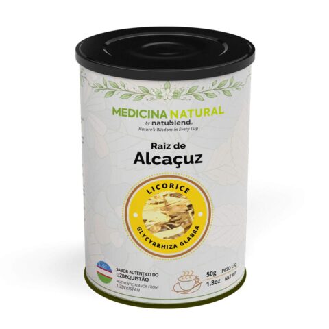 Chá de Alcaçuz em Lata Premium - Raiz Pura em Embalagem Hermética - 50g