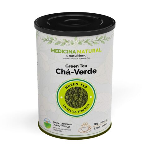 Chá Verde em Lata Premium - Folhas Preservadas com Frescor Total - 50g