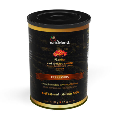 Café Especial EXPRESSION Torrado e Moído - 100% Arábica - Aroma Marcante e Sabor Encorpado - Caparaó MG - Lata Premium - Natublend - 100g